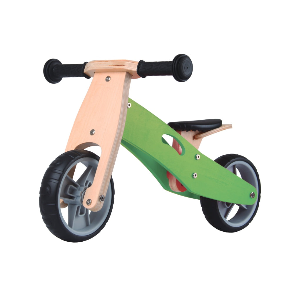 MINIBIKE 2 IN 1 IN LEGNO VERDE