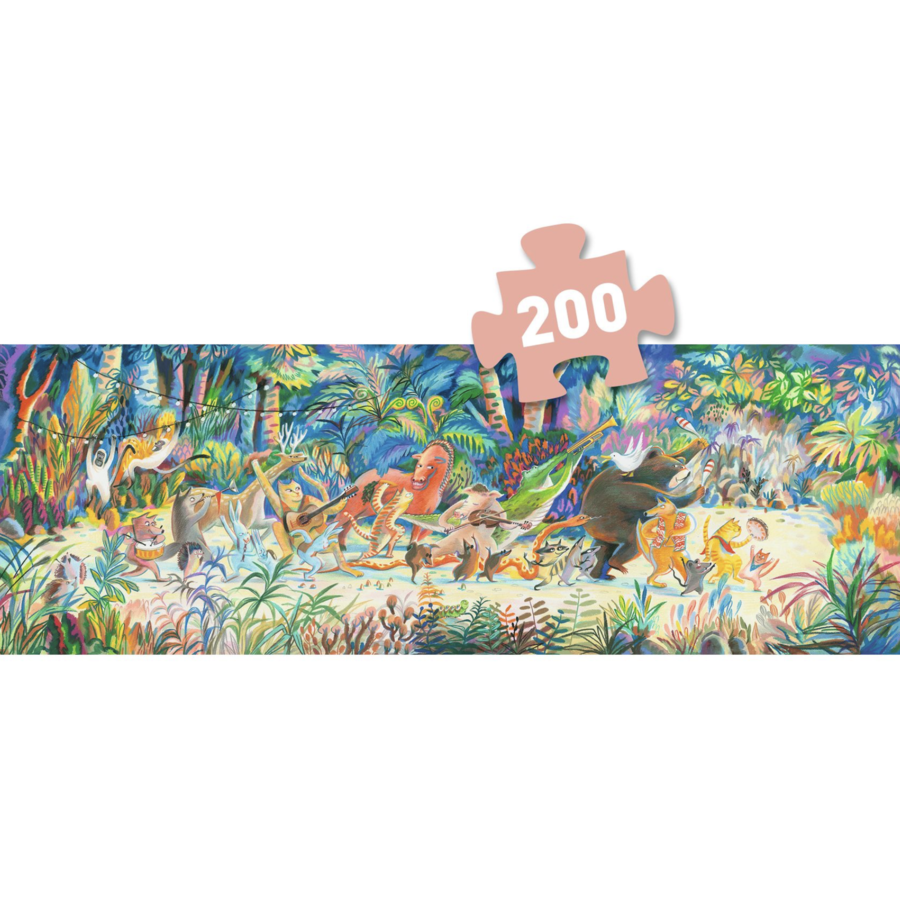 PUZZLE PANORAMICO BANDA MUSICALE DEL BOSCO 200 PZ DJECO