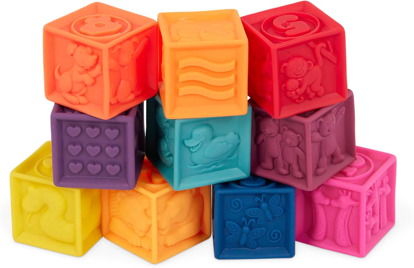 CUBI DI GOMMA MORBDA ONE TWO SQUEEZE BATTAT B.TOYS