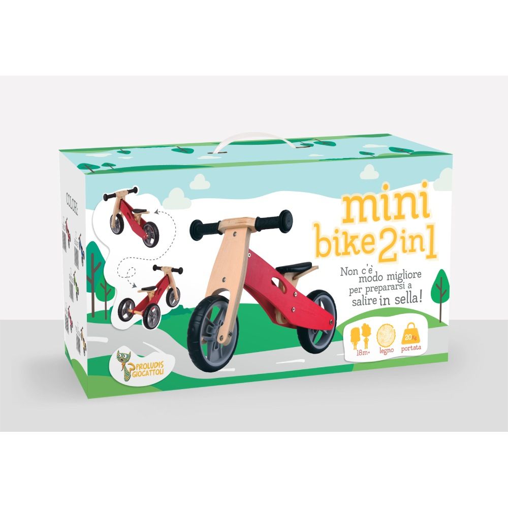 MINIBIKE 2 IN 1 IN LEGNO GIALLA