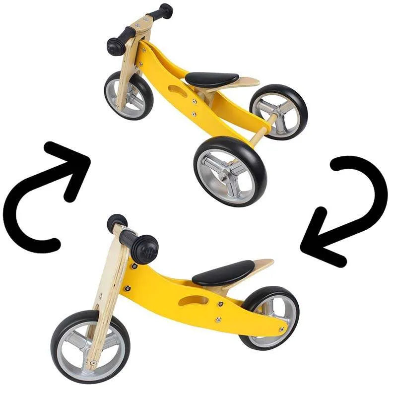 MINIBIKE 2 IN 1 IN LEGNO GIALLA