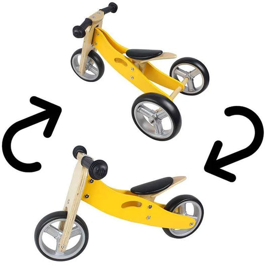 MINIBIKE 2 IN 1 IN LEGNO GIALLA