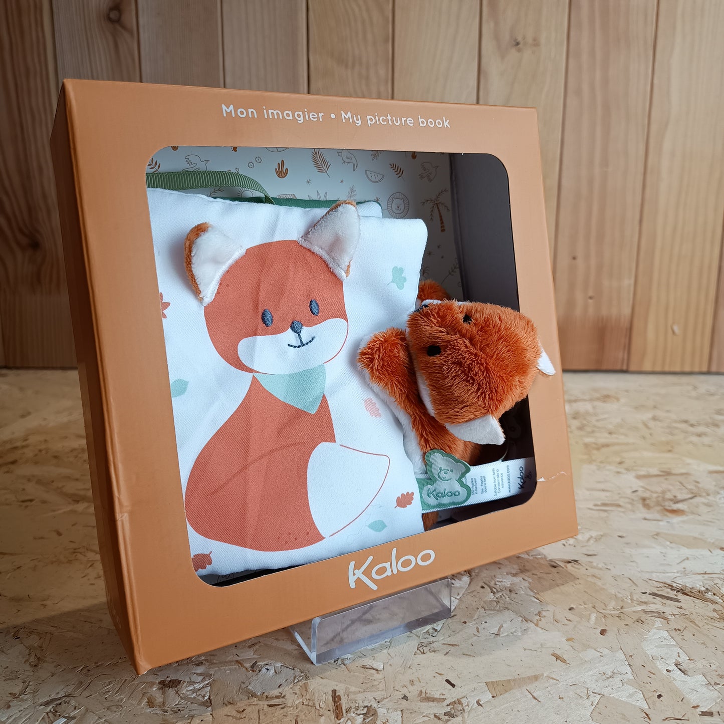 LIBRO IN TESSUTO CON PICCOLO DOUDOU VOLPE KALOO