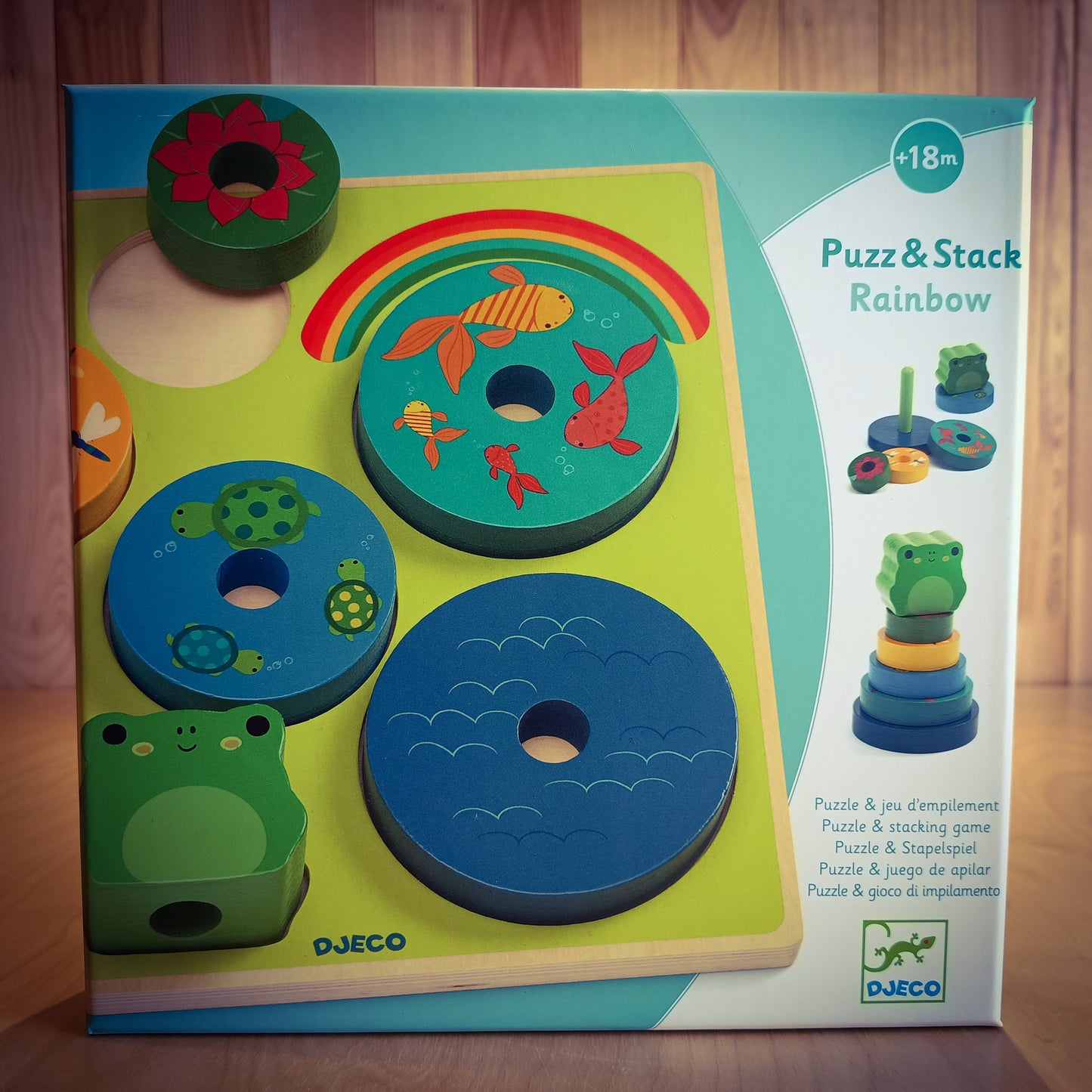PUZZLE E IMPILABILE IN LEGNO PUZZ AND STACK RAINBOW DJECO