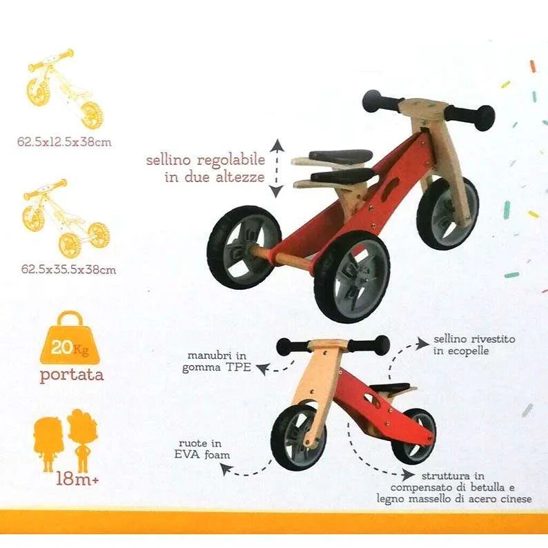 MINIBIKE 2 IN 1 IN LEGNO BLU
