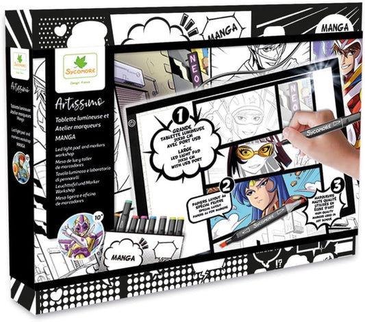 LAVAGNA LUMINOSA LED A SCUOLA DI MANGA A4 SYCOMORE