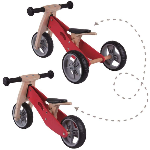 MINIBIKE 2 IN 1 IN LEGNO ROSSA