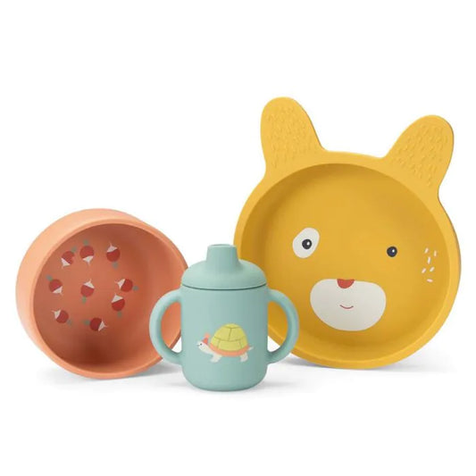 SET PAPPA IN SILICONE I TRE PICCOLI CONIGLI MOULIN ROTY
