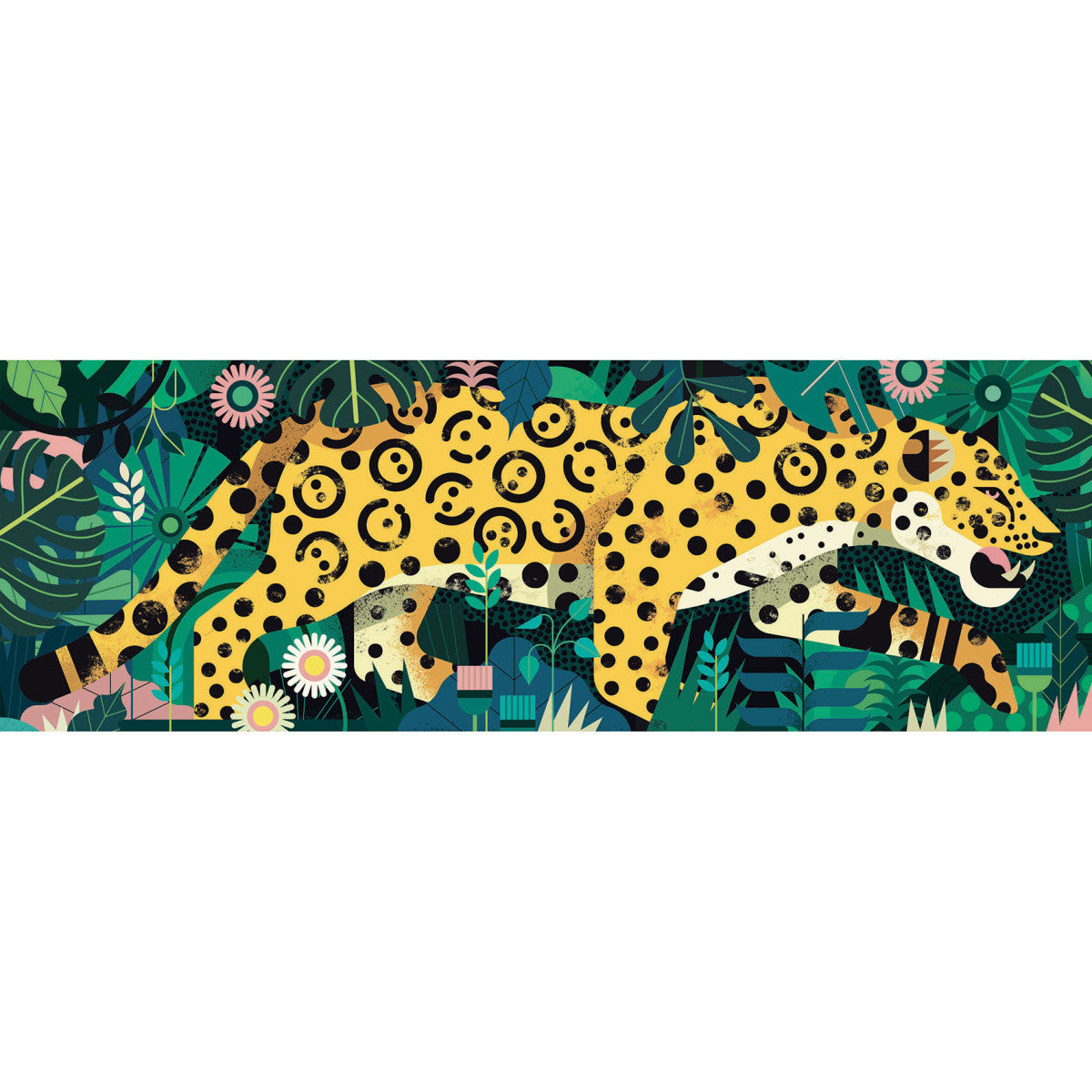 PUZZLE PANORAMICO CON POSTER LEOPARDO 1000 PZ DJECO